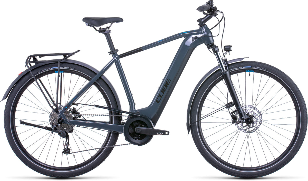 Pre-Owned Cube Touring Hybrid One 400 Electric Bike in Grey and Blue Medium 54cm Frame