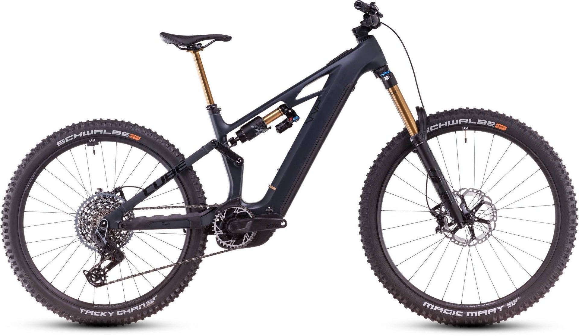 2025 Cube Stereo Hybrid One77 HPC AT 800 Bike In Carbon & Gold In Small