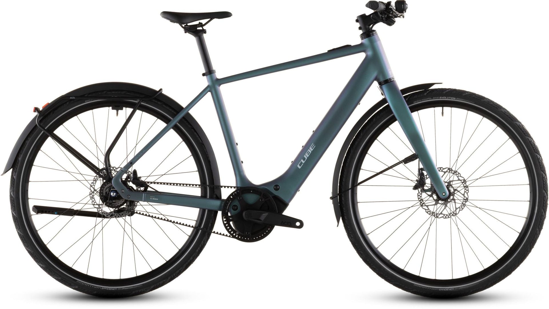 Almost Perfect 2026 Cube Editor Hybrid SLT 400X FE Electric Bike With Belt Drive & Hub Gears In Smaragd Grey & Prism Large 58cm Frame