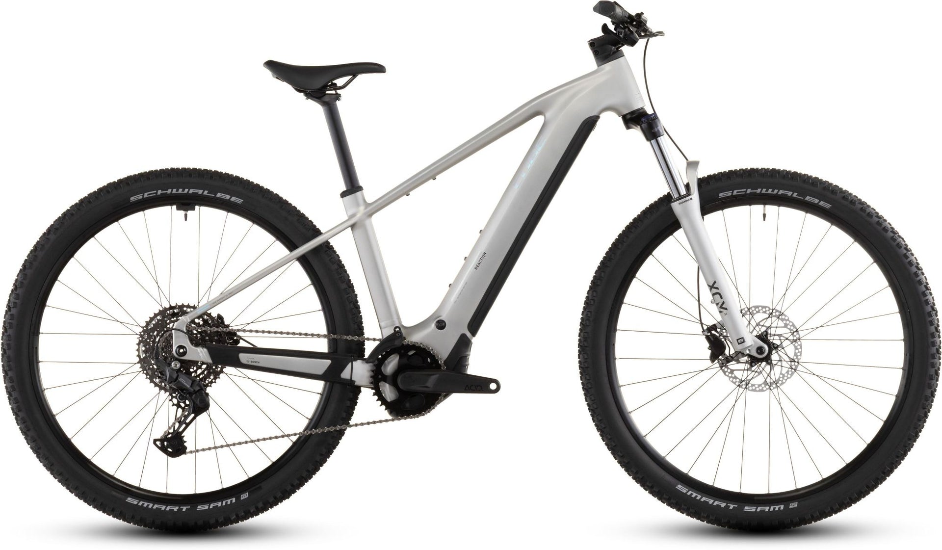 Pre-Owned 2026 Cube Reaction Hybrid One 800 Electric Hardtail Mountain Bike In Sleek Grey & Prism X-Large Frame