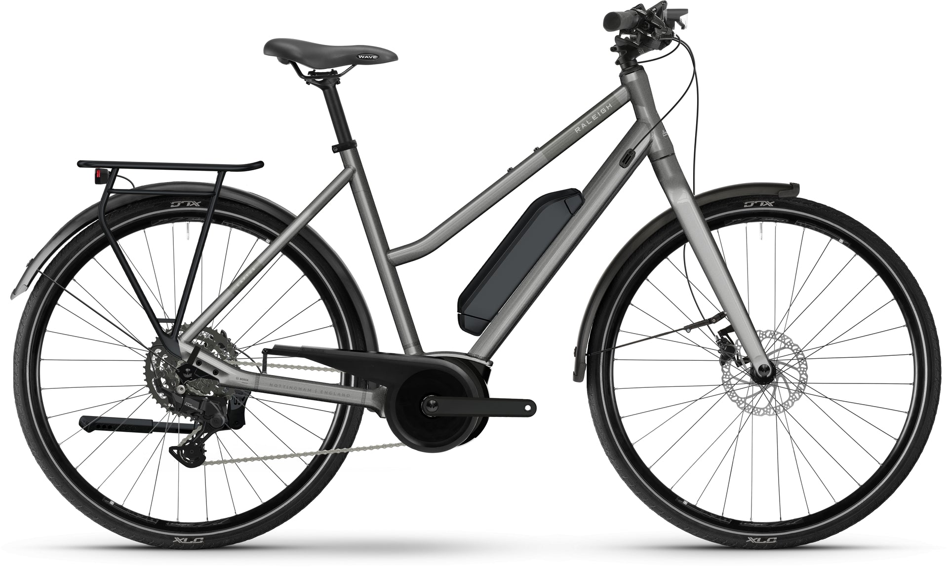 Ex-Display 2026 Raleigh Captus Mid Step Electric Bike In Platinum Chrome Gloss Large 57cm Frame