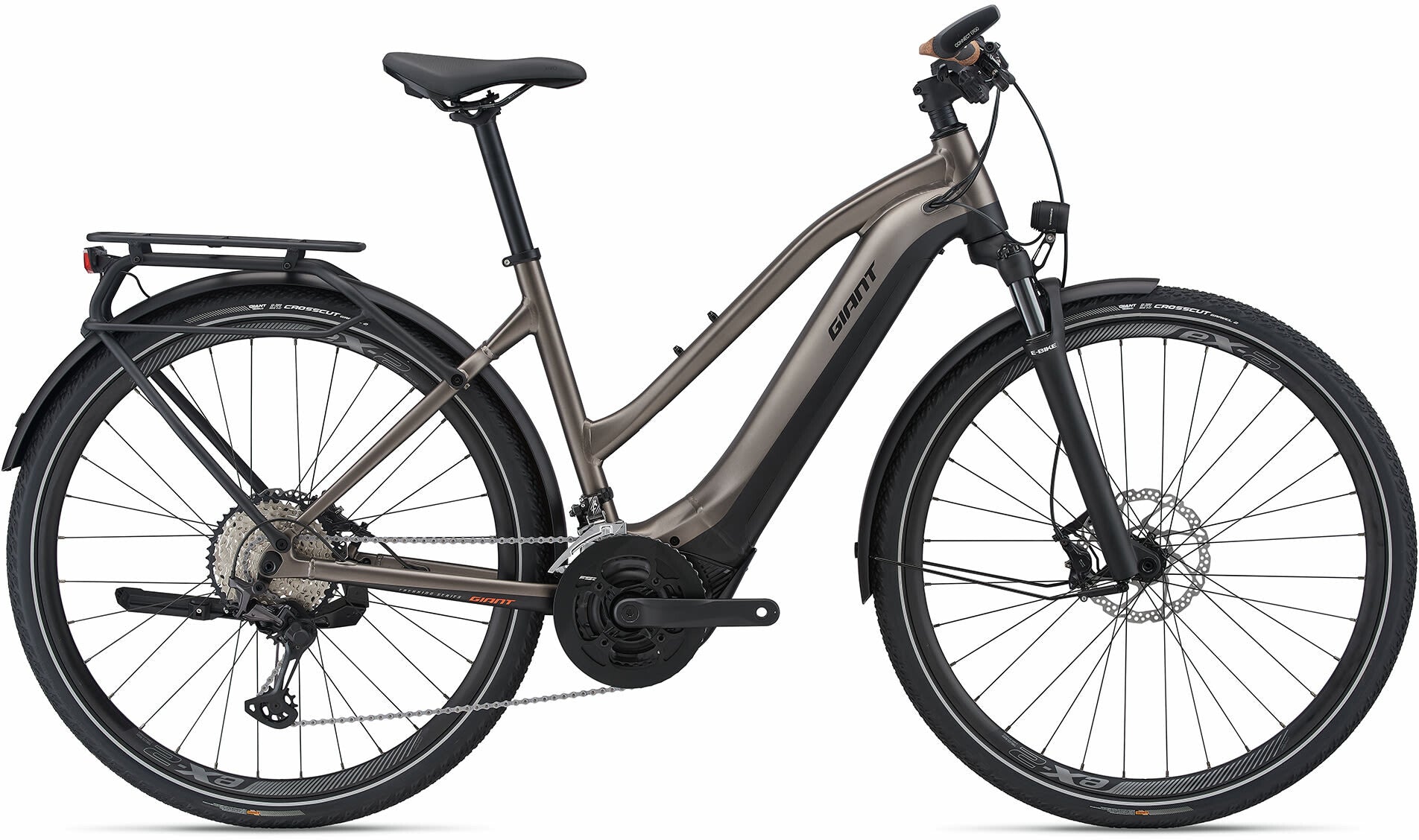 Pre-Owned 2021 Giant Explore E+ 0 Pro Stagger Electric Bike In Metallic Brown Medium Frame