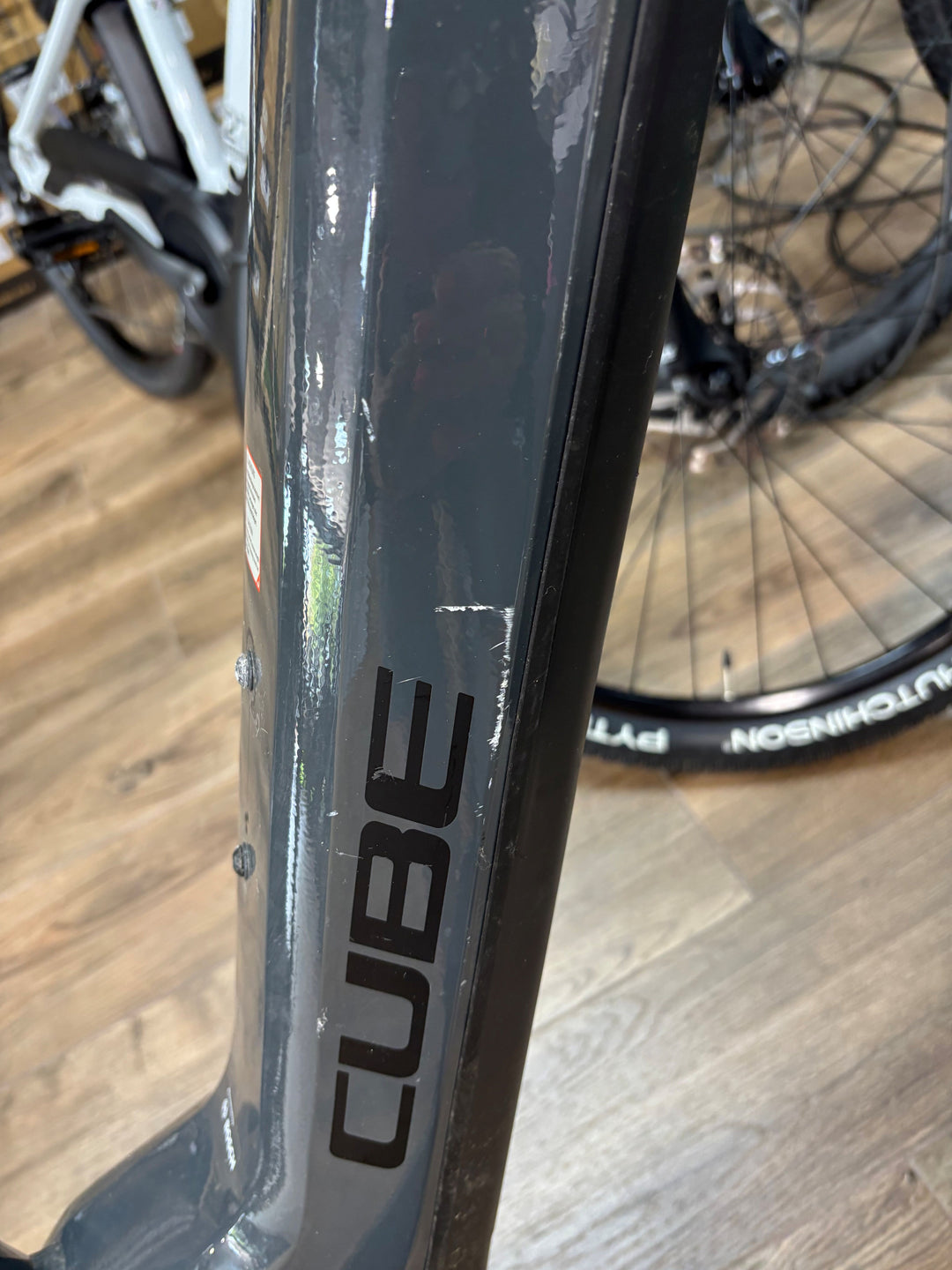 Pre-Owned Cube Touring Hybrid One 400 Electric Bike in Grey and Blue Medium 54cm Frame