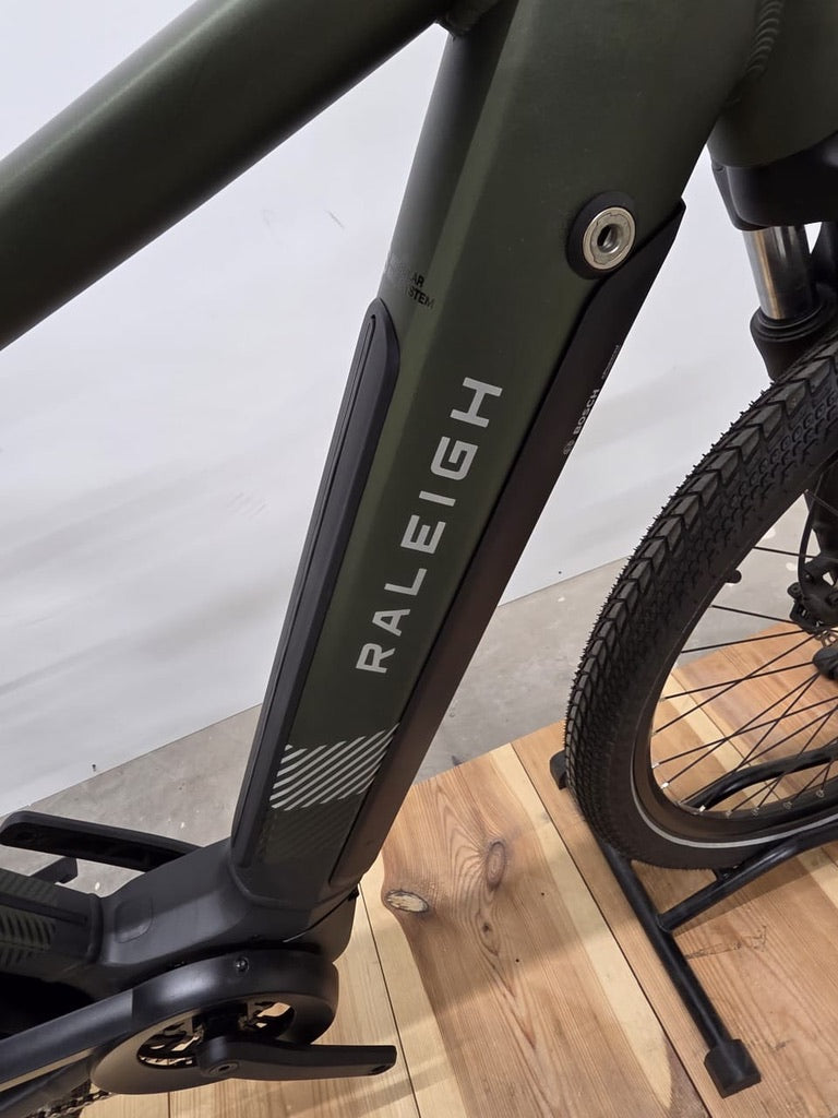 Raleigh Centros Electric Bike Bosch 500Wh In Khaki Green Small 48cm Frame