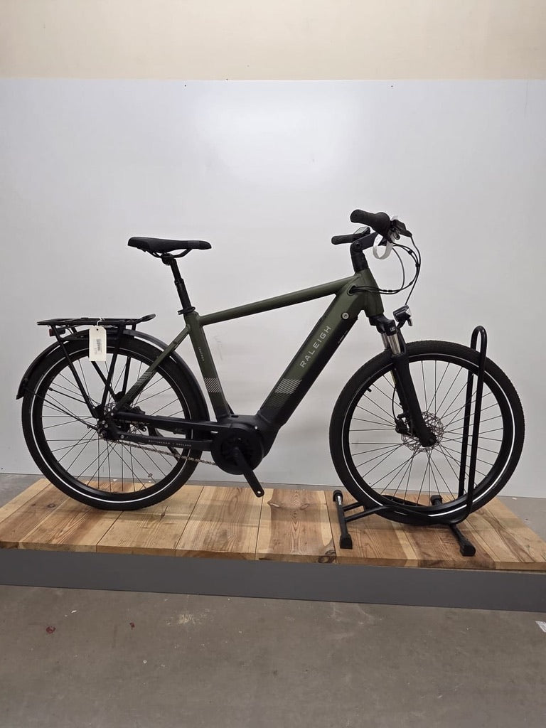 Raleigh Centros Electric Bike Bosch 500Wh In Khaki Green Small 48cm Frame