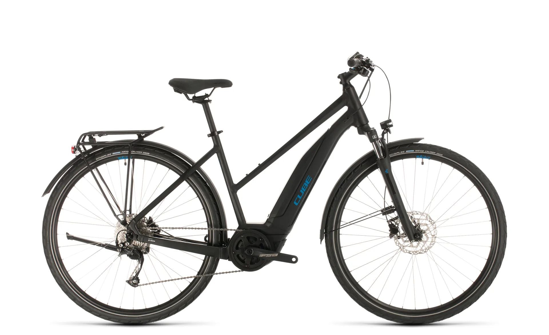 Pre-Owned 2020 Cube Touring Hybrid One 400 Electric Bike In Black/Blue Small 50cm Frame