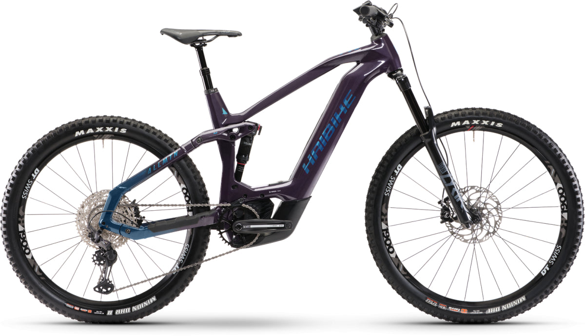 Pre-Owned 2023 Haibike AllMtn CF 11 750Wh Electric Full Suspension Mountain Bike in Purple Medium 44cm Frame
