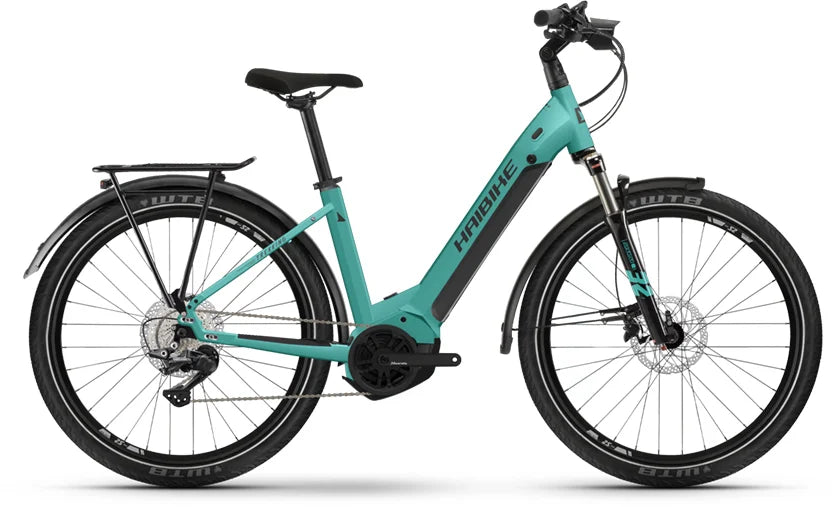 Haibike Trekking 7 630Wh Lowstep Electric Bike In Aqua