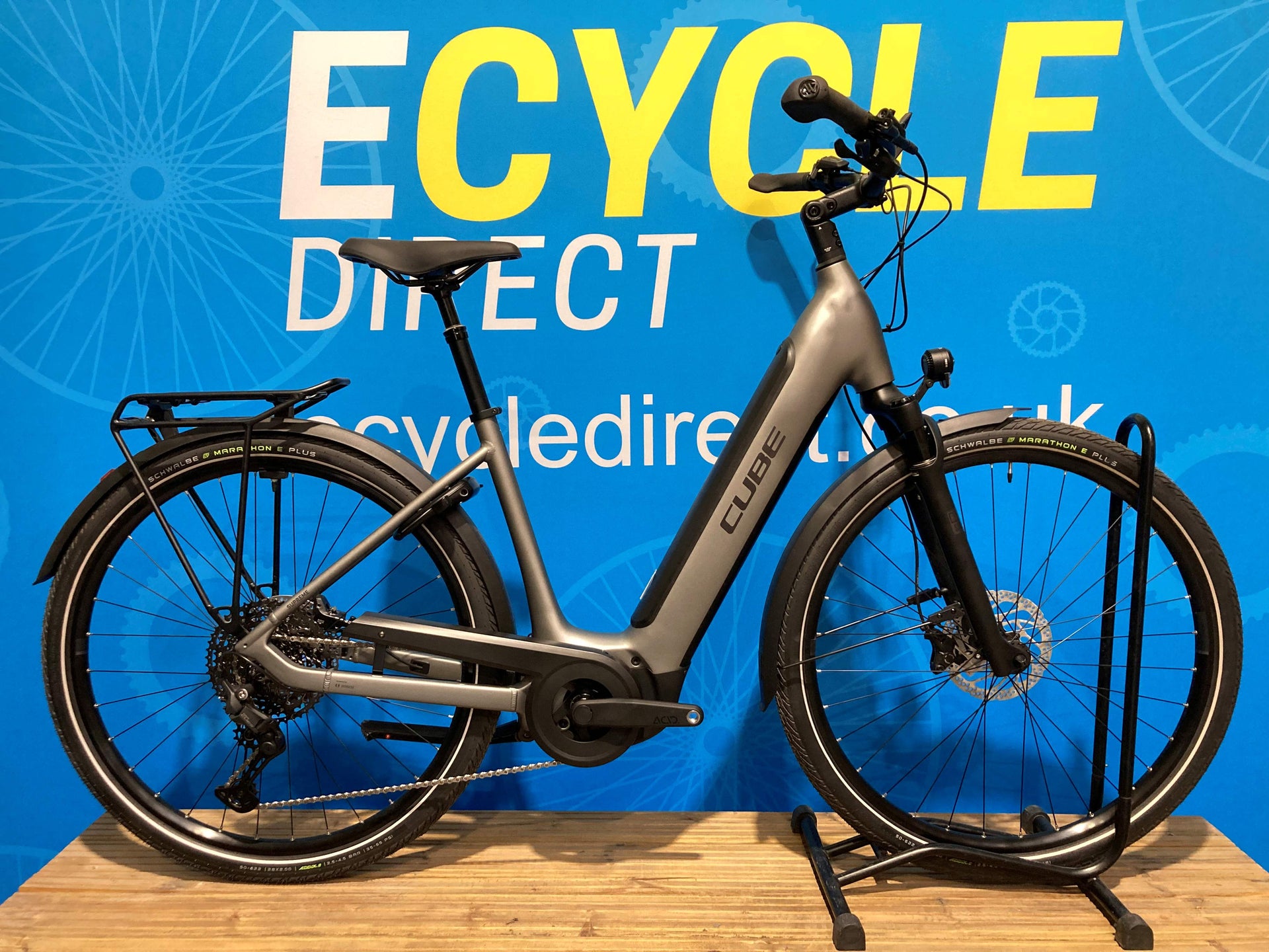 Ex-Demo 2026 Cube Supreme Hybrid Deluxe SLX 600 Electric Bike With Belt Drive & Hub Gears In Sea Grey & Black