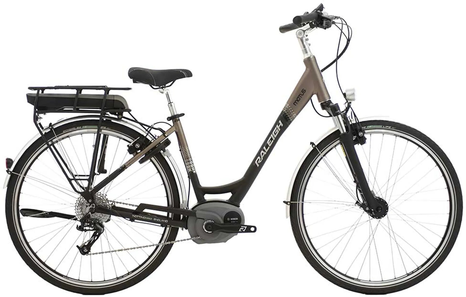 Pre-Owned 2017 Raleigh Motus Low Electric Bike In Black & Bronze Medium Frame