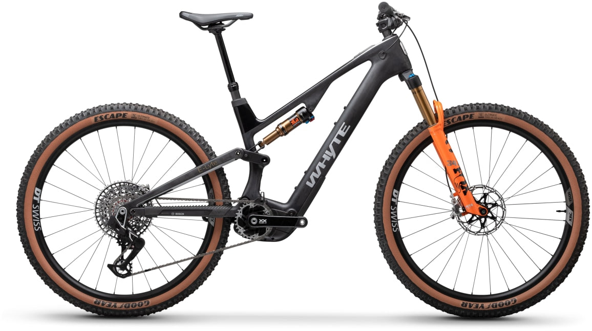 Pre-Owned 2025 Whyte ELyte 140 Works Electric Full Suspension Bike In Matt UD Carbon & Gloss Black Medium Frame
