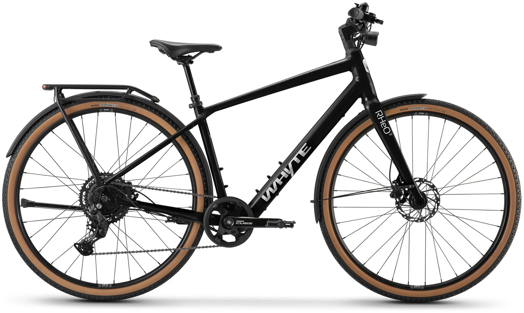 Pre-Owned 2026 Whyte RHeO 3 V1 Electric Bike Crossbar Frame In Gloss Black & Silver Large 46cm Frame