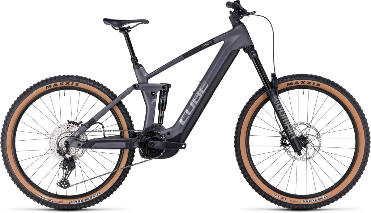Pre-Owned 2023 Cube Stereo Hybrid 160 HPC Race 750 Electric Full Suspension Mountain Bike in Grey Small 16 Inch Frame
