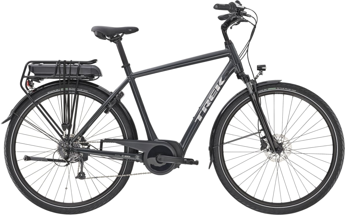 Pre-Owned 2023 Trek Verve+ 1 400Wh Crossbar Electric Bike In Solid Charcoal Medium Frame