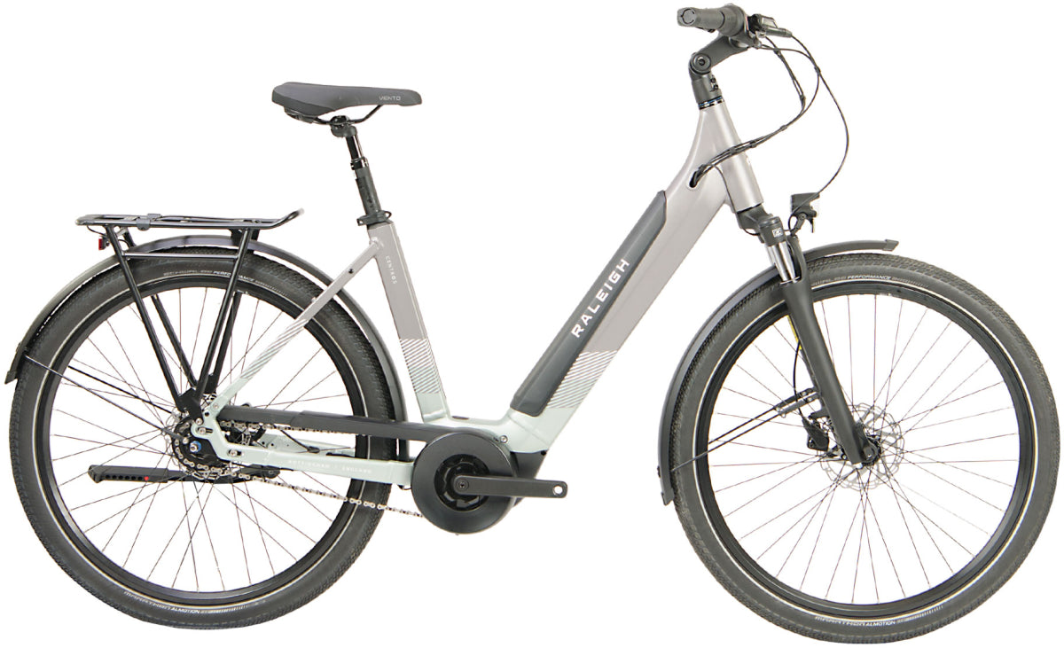Pre-Owned 2023 Raleigh Centros Lowstep Electric Bike With Hub Gears In Silver & Mint Small 46cm Frame