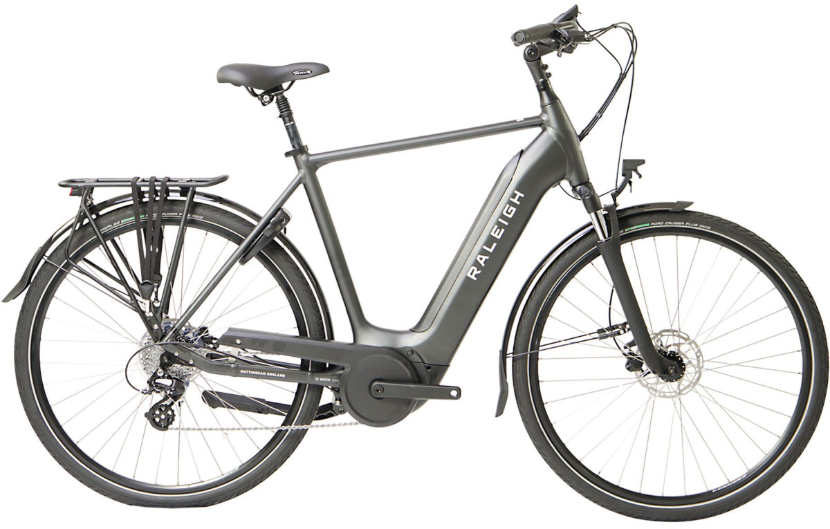 Pre-Owned Raleigh Motus Tour Cross Bar Electric Bike With Derailleur Gears In Black Medium 53cm Frame